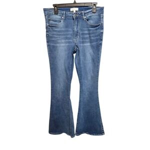 Kendall & Kylie Flare Jeans Womens 11/12 Blue High Rise Stretch Denim Festival